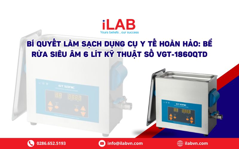 Bể rửa siêu âm 6 lít kỹ thuật số VGT-1860QTD